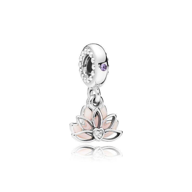 S925 Silver Charm Fresh and Simple Lotus Charm