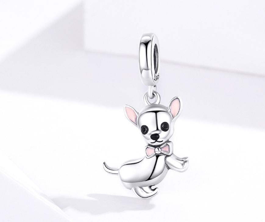 Super Cute Silver Chihuahua Pendant