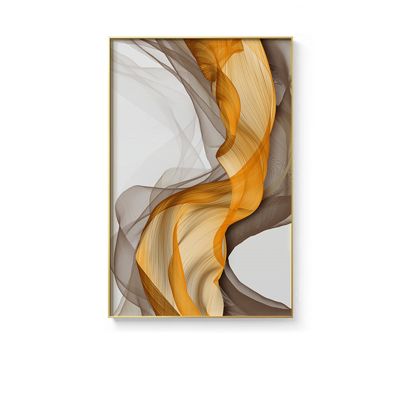 Abstract Yellow Grey Canvas Painting Wall Art