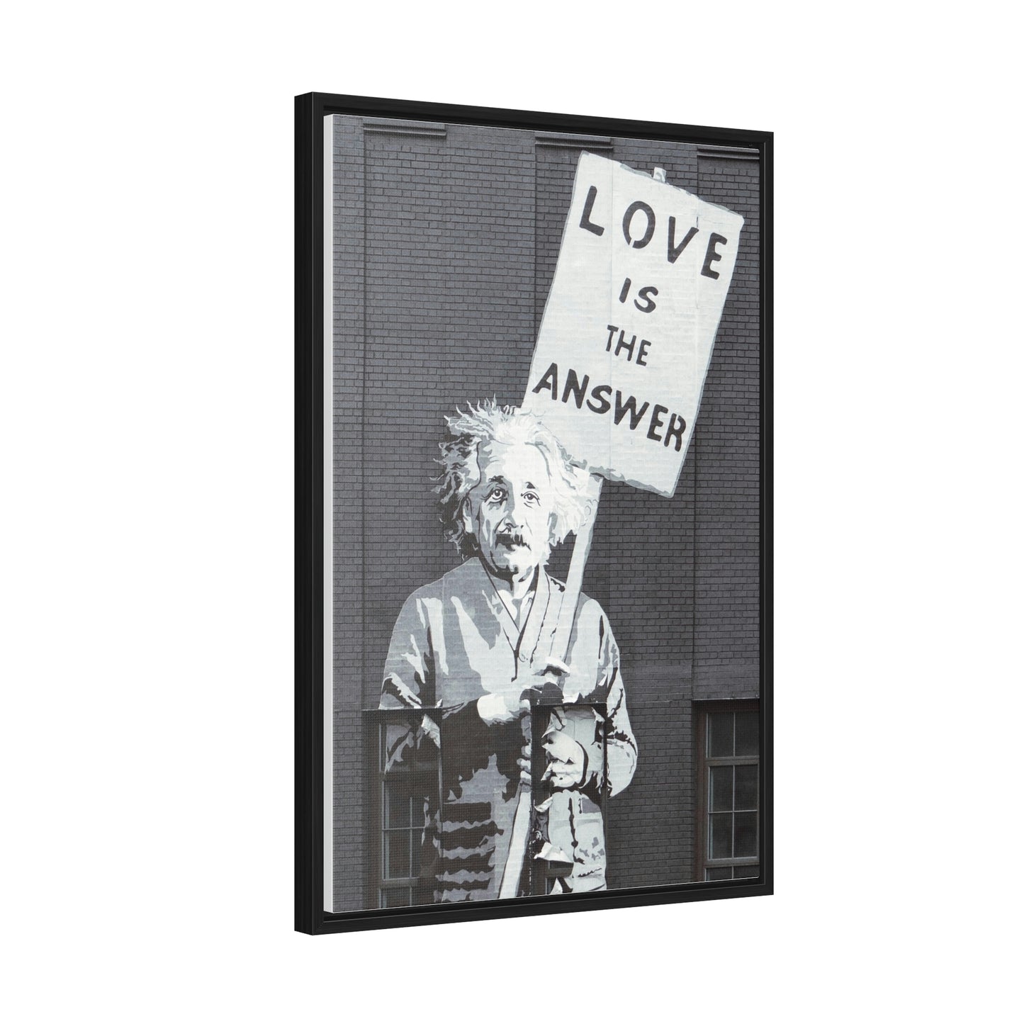 Einstein Love Is The Answer Canvas Print  Framed Gallery Canvas Wraps, Vertical Frame