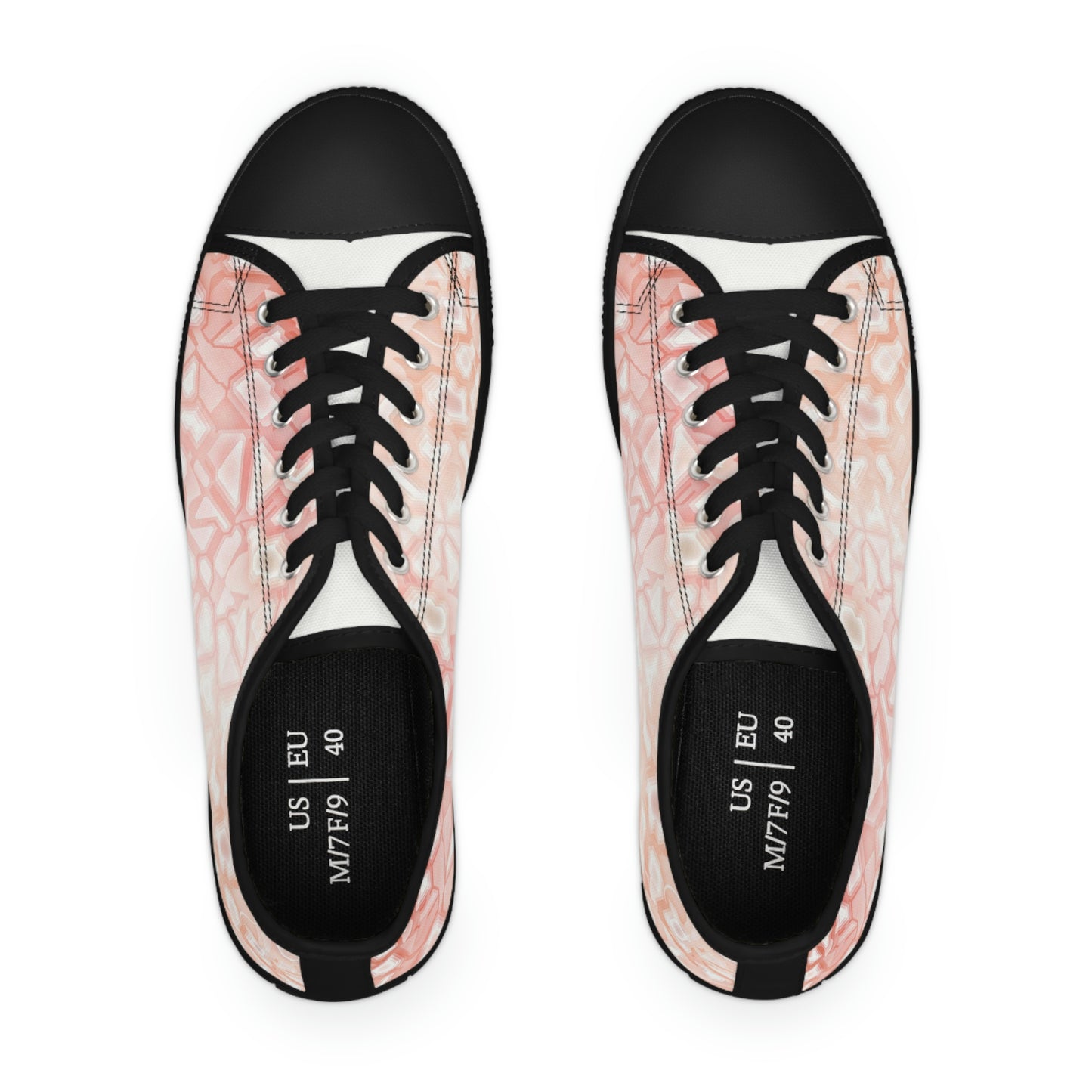 Women's Low Top Sneakers Stylish Pink/Beige/White Design