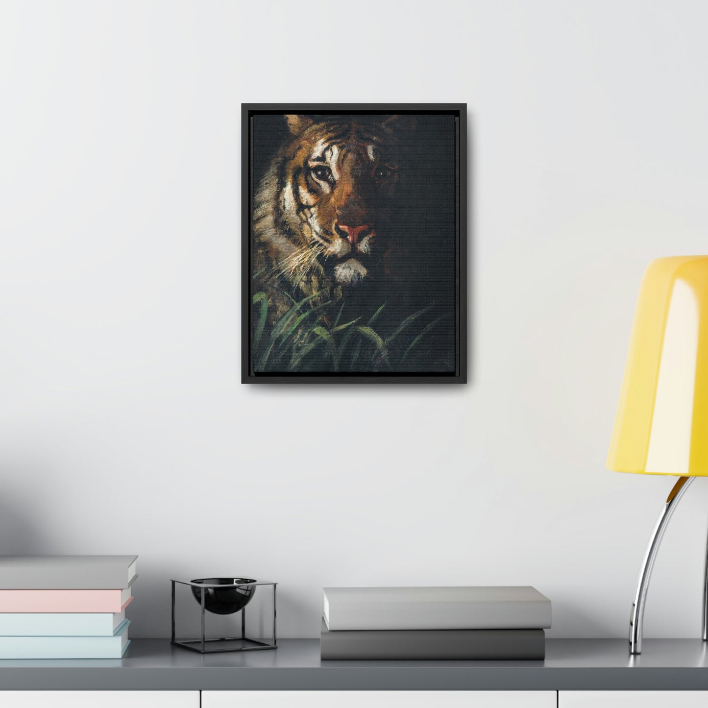 Tiger in the Jungle Gallery Canvas Wraps, Vertical Frame