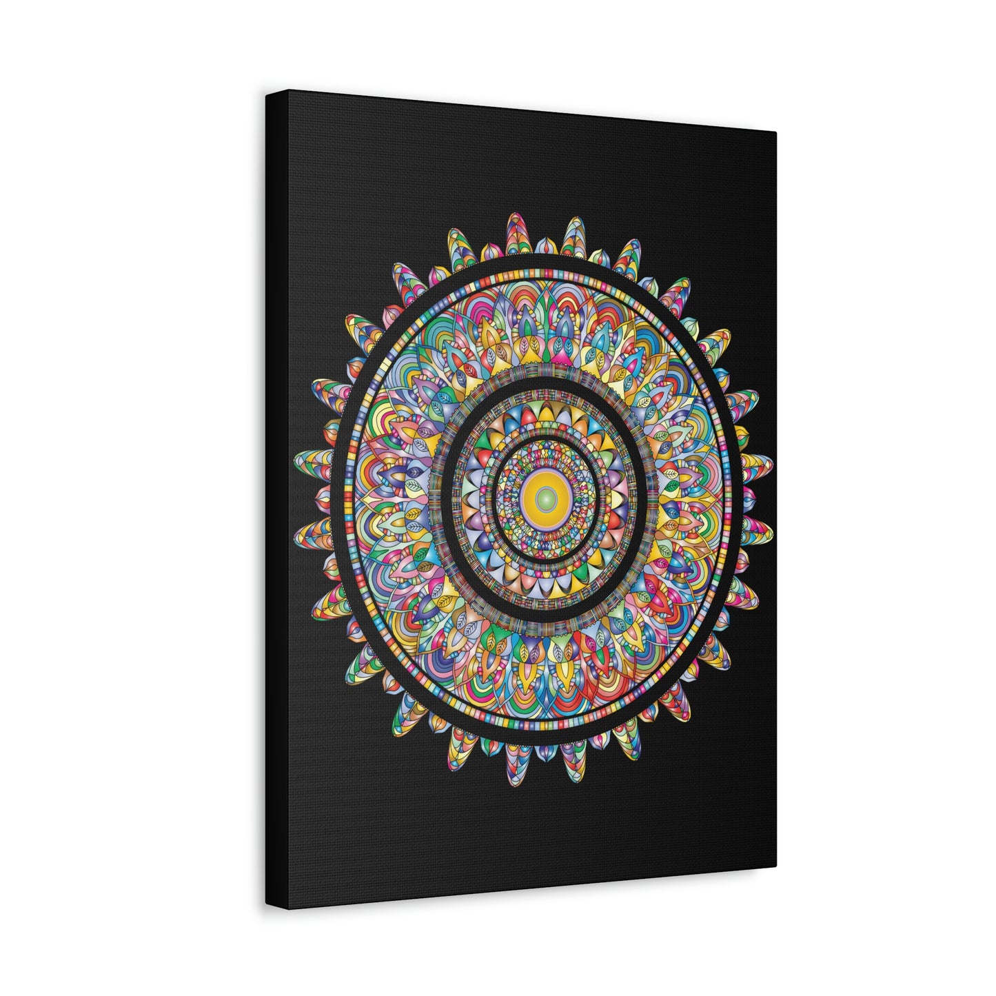 Beautiful Colorful Mandala Wall Art Satin Canvas, Stretched