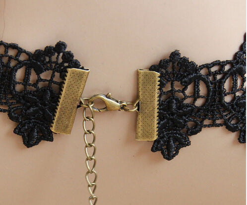 Vintage Black Lace Necklace