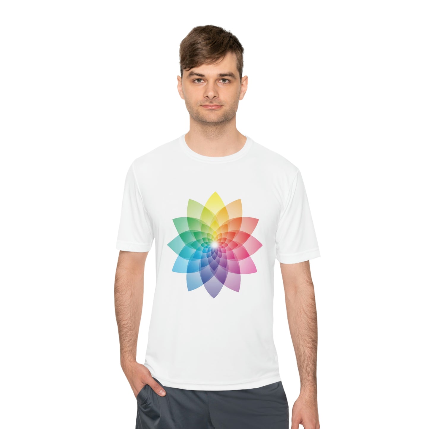 Unisex Moisture Wicking Tee with Lotus Flower T-Shirt