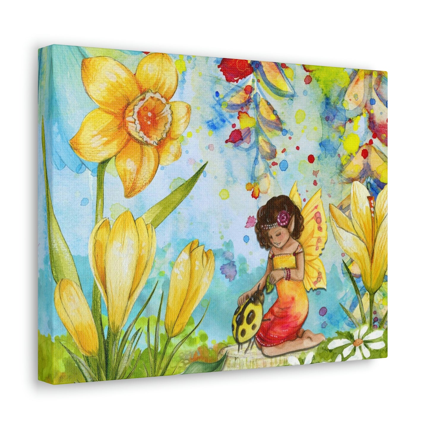 Fairy Milly and Her Beetle Canvas Gallery Wraps