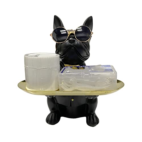 Scatola portaoggetti per statuette di cane, resina, scultura moda, oggetti da collezione, vassoio di frutta rimovibile per piccoli oggetti di casa