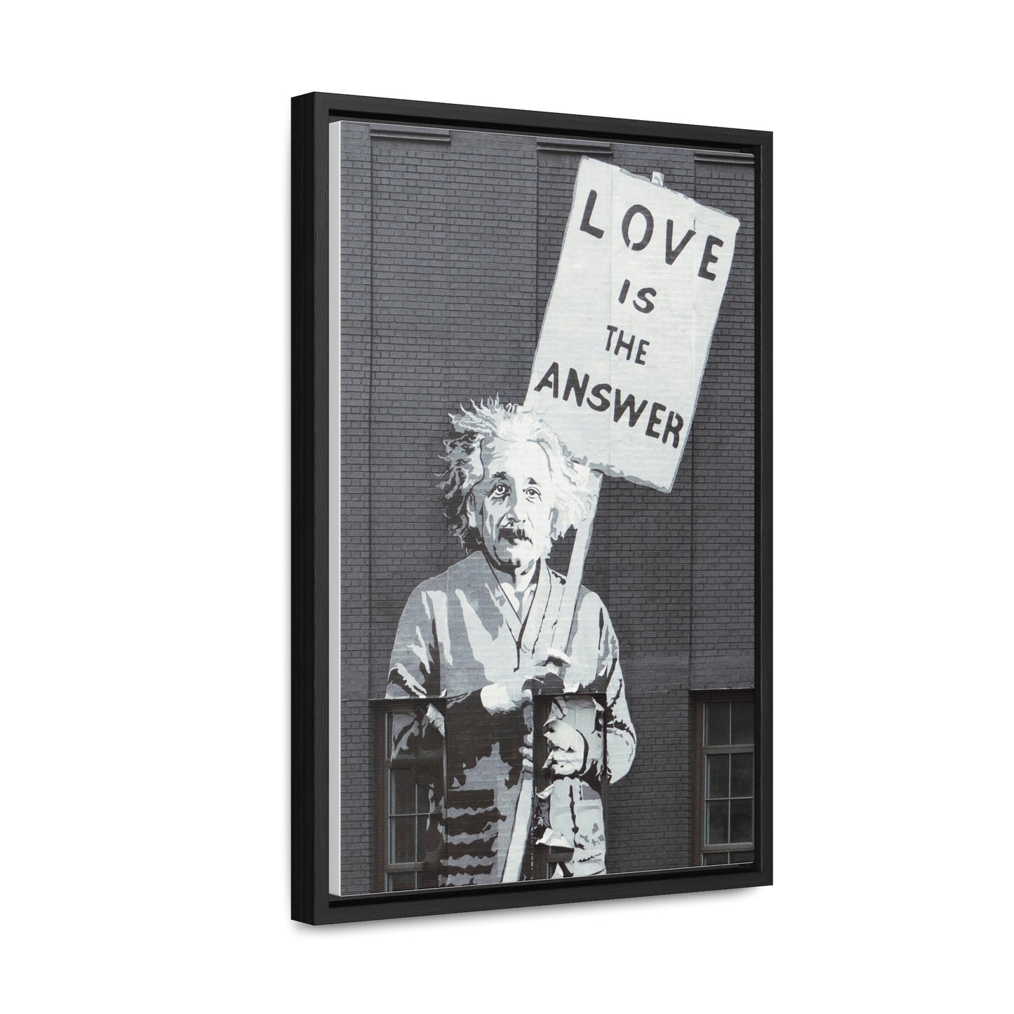 Einstein Love Is The Answer Canvas Print  Framed Gallery Canvas Wraps, Vertical Frame