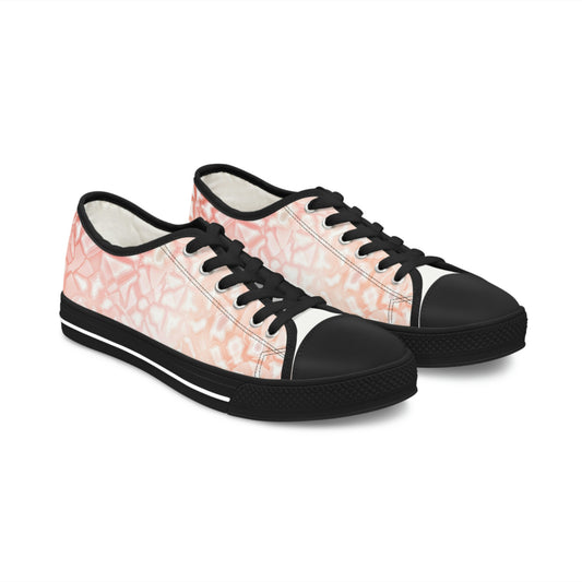 Women's Low Top Sneakers Stylish Pink/Beige/White Design