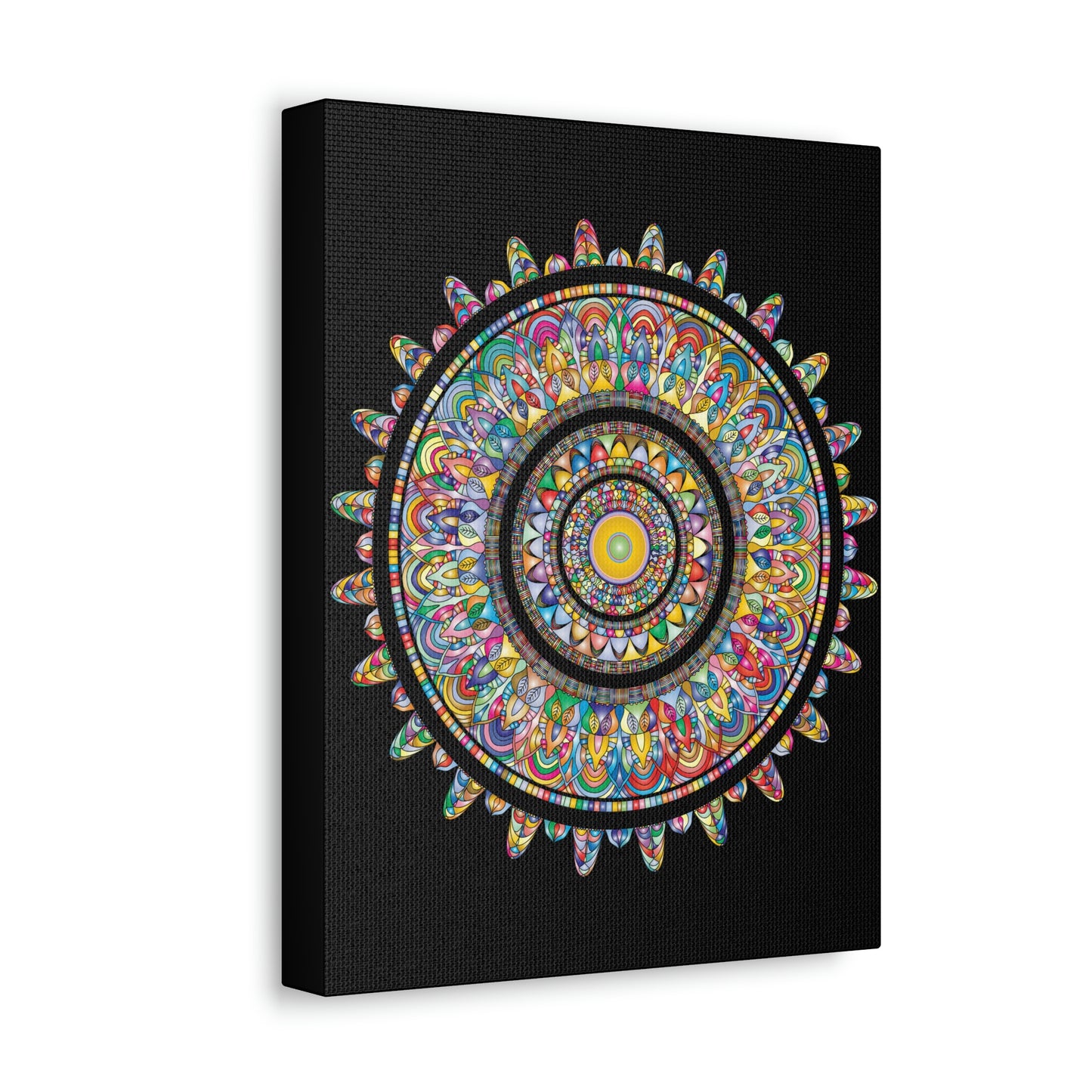 Beautiful Colorful Mandala Wall Art Satin Canvas, Stretched