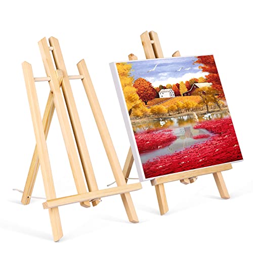 Elegant Wooden Tabletop Easel Set: Compact and Versatile for Art, Exhibitions, and More