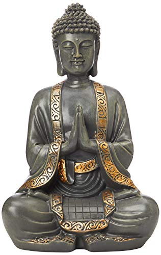 Zen  Buddha Meditation Statue, Resina, colour Bronze, 15 x 24 x 37.5 cm