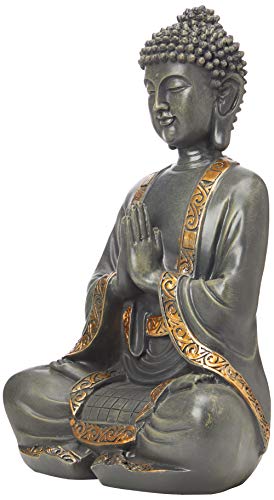 Zen  Buddha Meditation Statue, Resina, colour Bronze, 15 x 24 x 37.5 cm