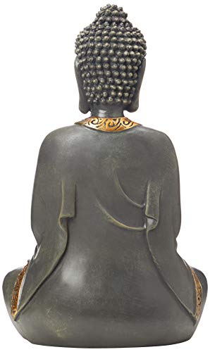 Zen  Buddha Meditation Statue, Resina, colour Bronze, 15 x 24 x 37.5 cm