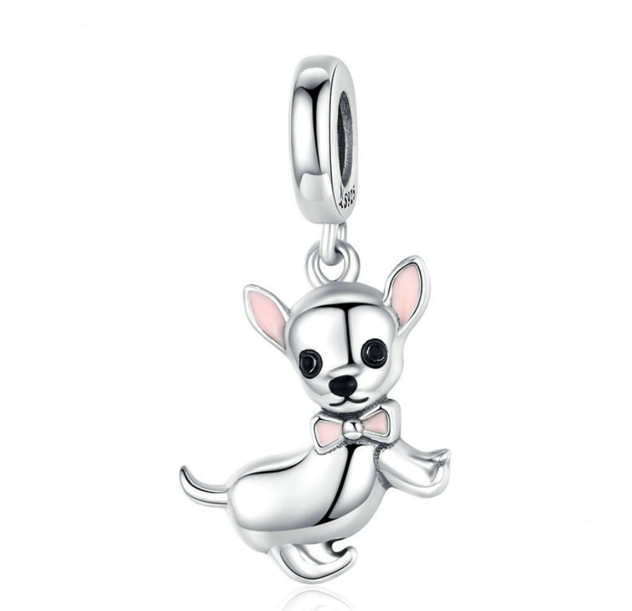 Super Cute Silver Chihuahua Pendant