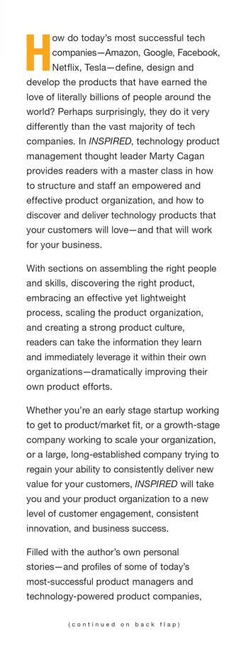 Inspired: How to Create Tech Products Customers Love (Silicon Valley Product Group)