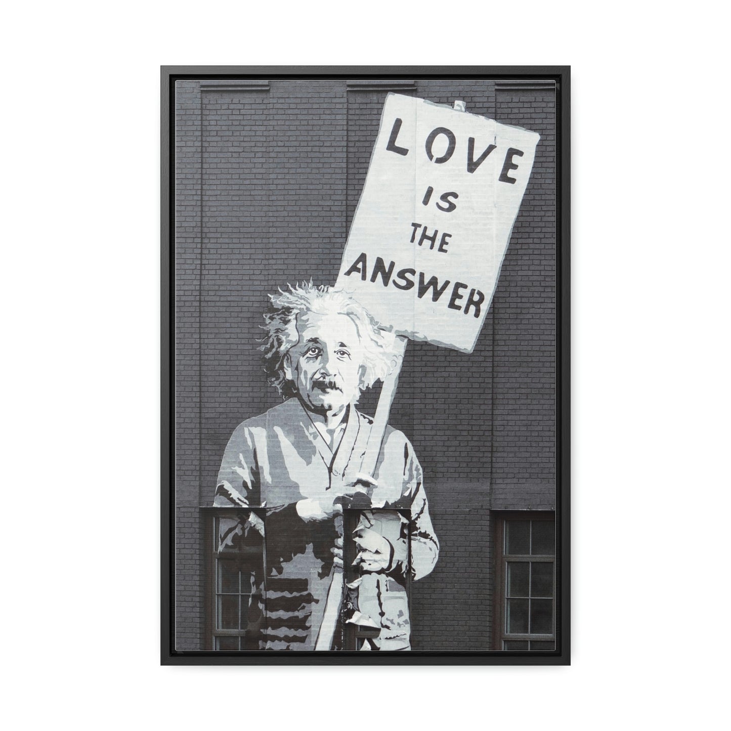 Einstein Love Is The Answer Canvas Print  Framed Gallery Canvas Wraps, Vertical Frame