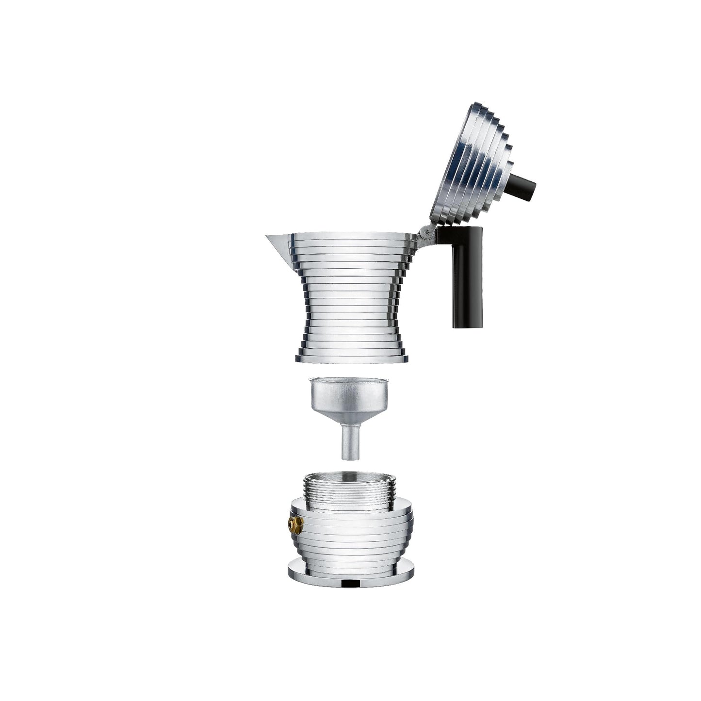 Alessi MDL02 1B Coffee Maker Chic for 6 Cups, Aluminum, Black Designer Espresso Maker