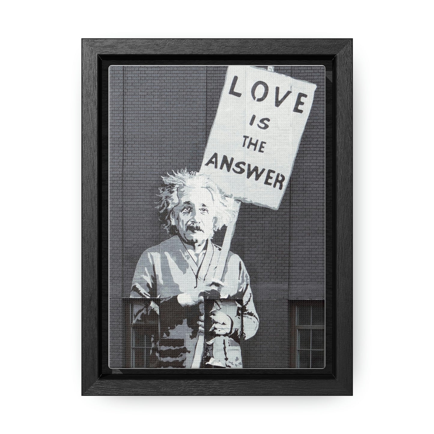 Einstein Love Is The Answer Canvas Print  Framed Gallery Canvas Wraps, Vertical Frame