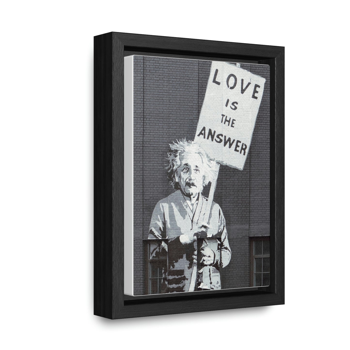 Einstein Love Is The Answer Canvas Print  Framed Gallery Canvas Wraps, Vertical Frame