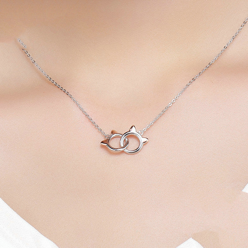 New Sterling Silver Necklace S925 Small for Cat Lovers