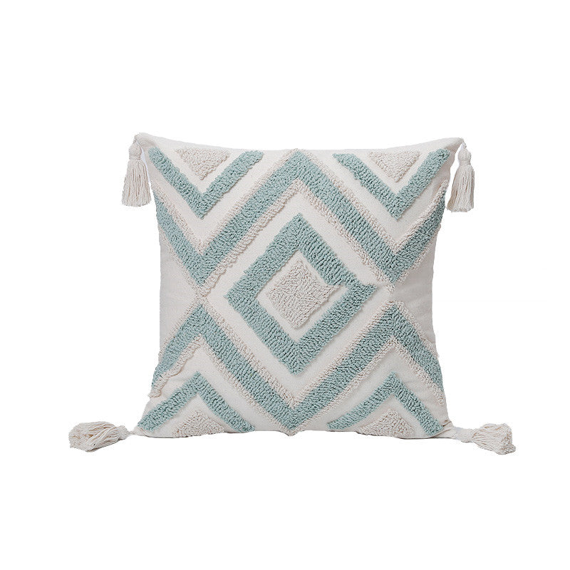 Home Fashion Simple Embroidery Geometric Pillowcase