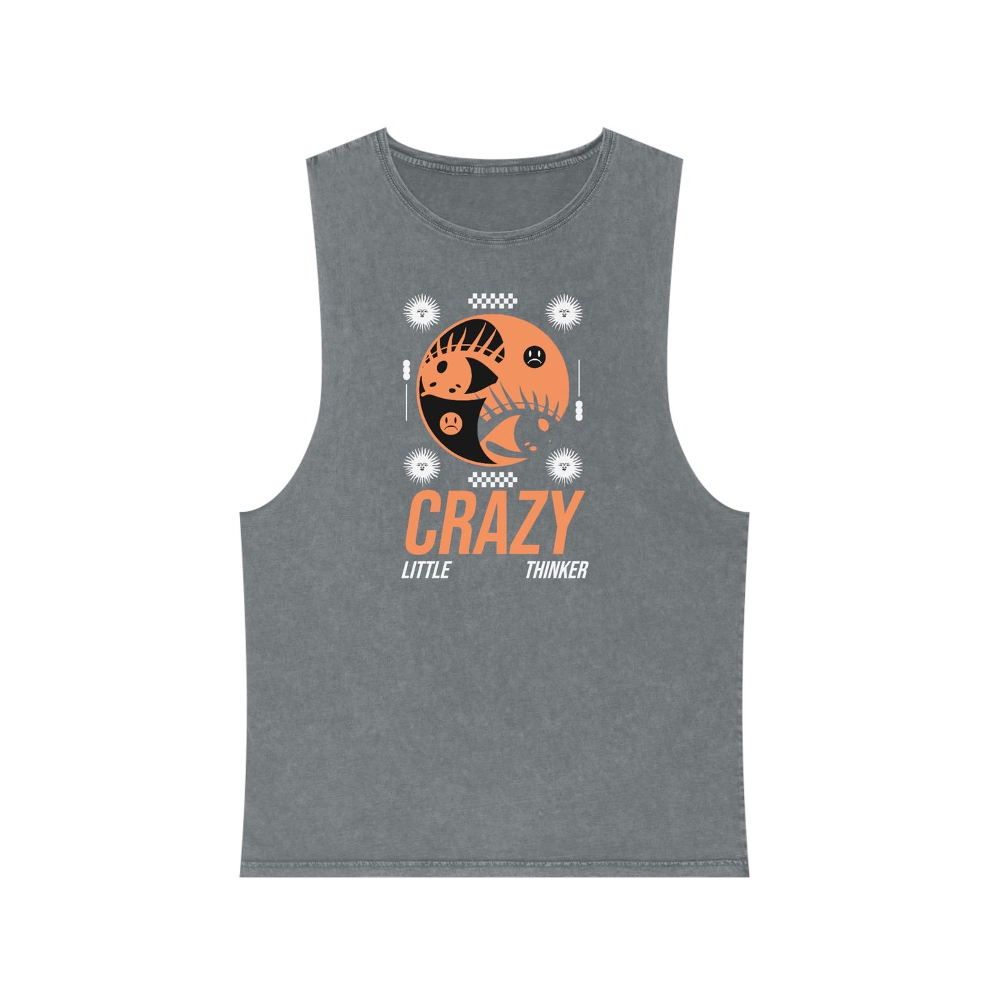 Unisex Stonewash Tank Top Crazy Little Thinker