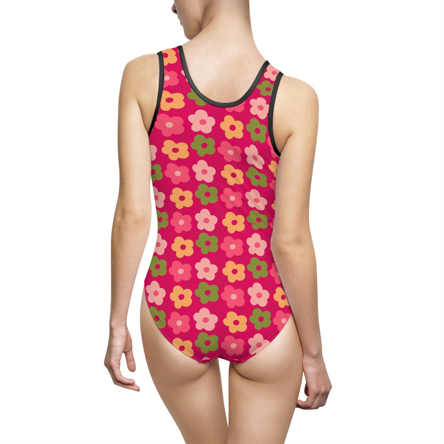 Women's Classic One-Piece Swimsuit (AOP) Flower Power