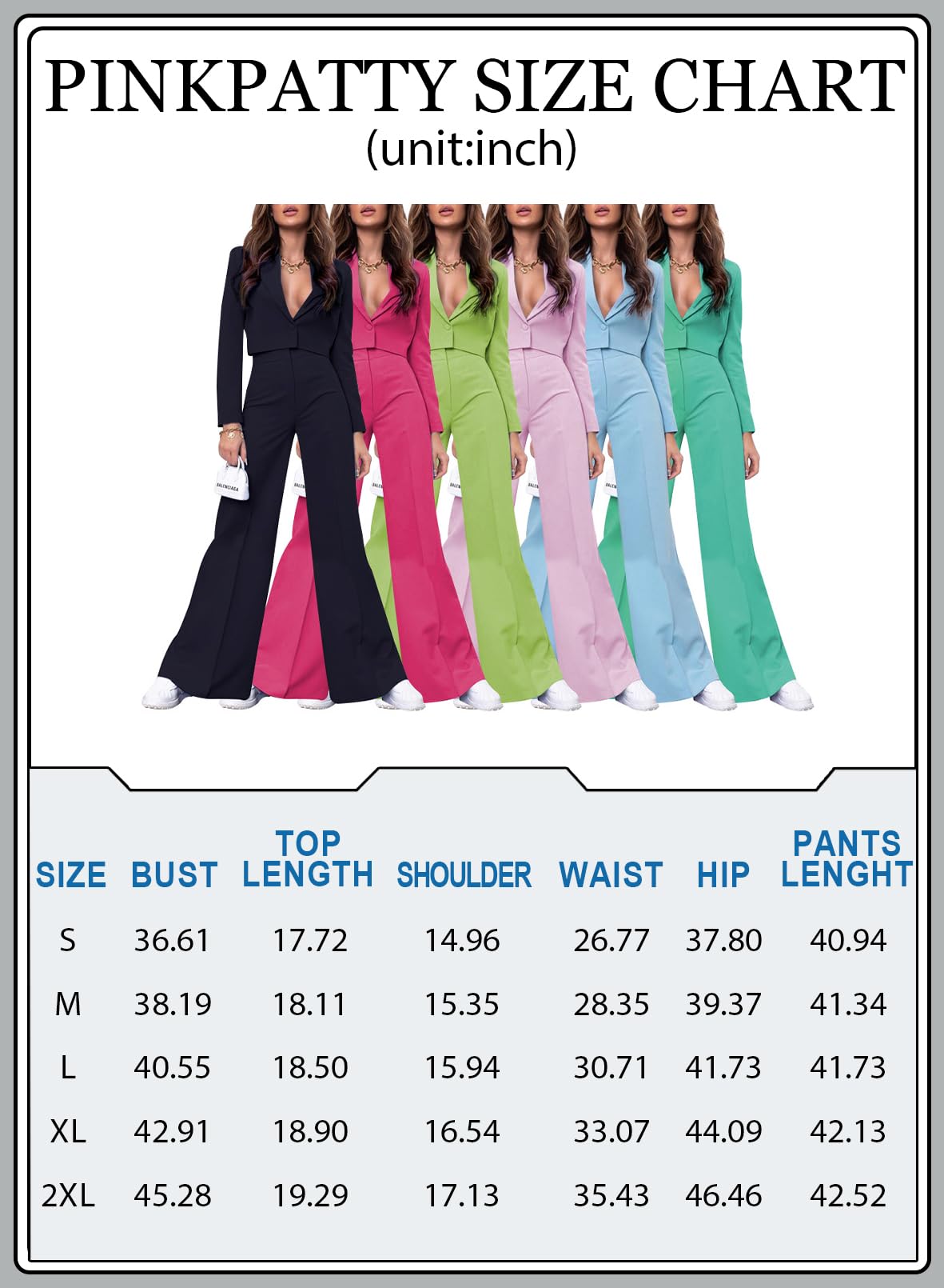 Women's Suits 2 Piece Set 2024 Spring Casual Wrap Crop Blazers Jackets Wide Leg Pants Outfits for Work Business