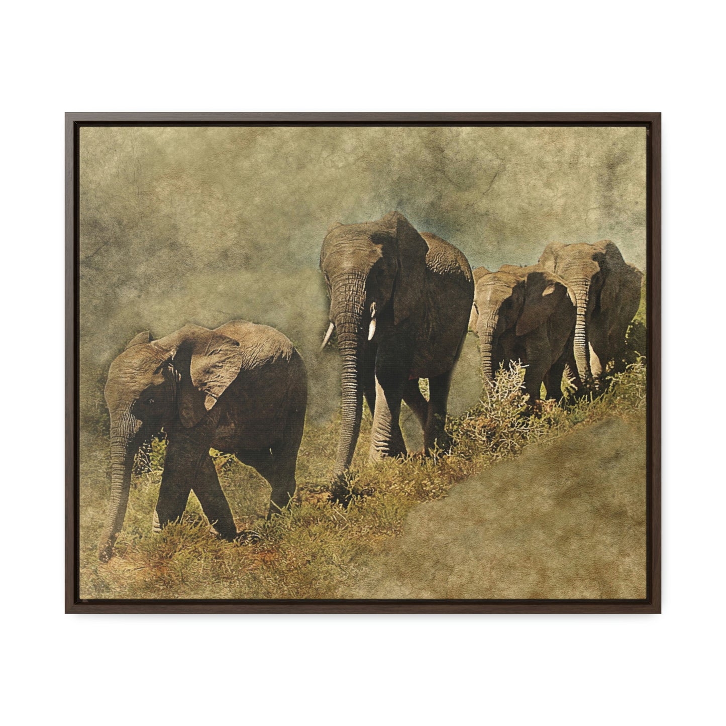 Elephant Family Gallery Canvas Wraps, Horizontal Frame