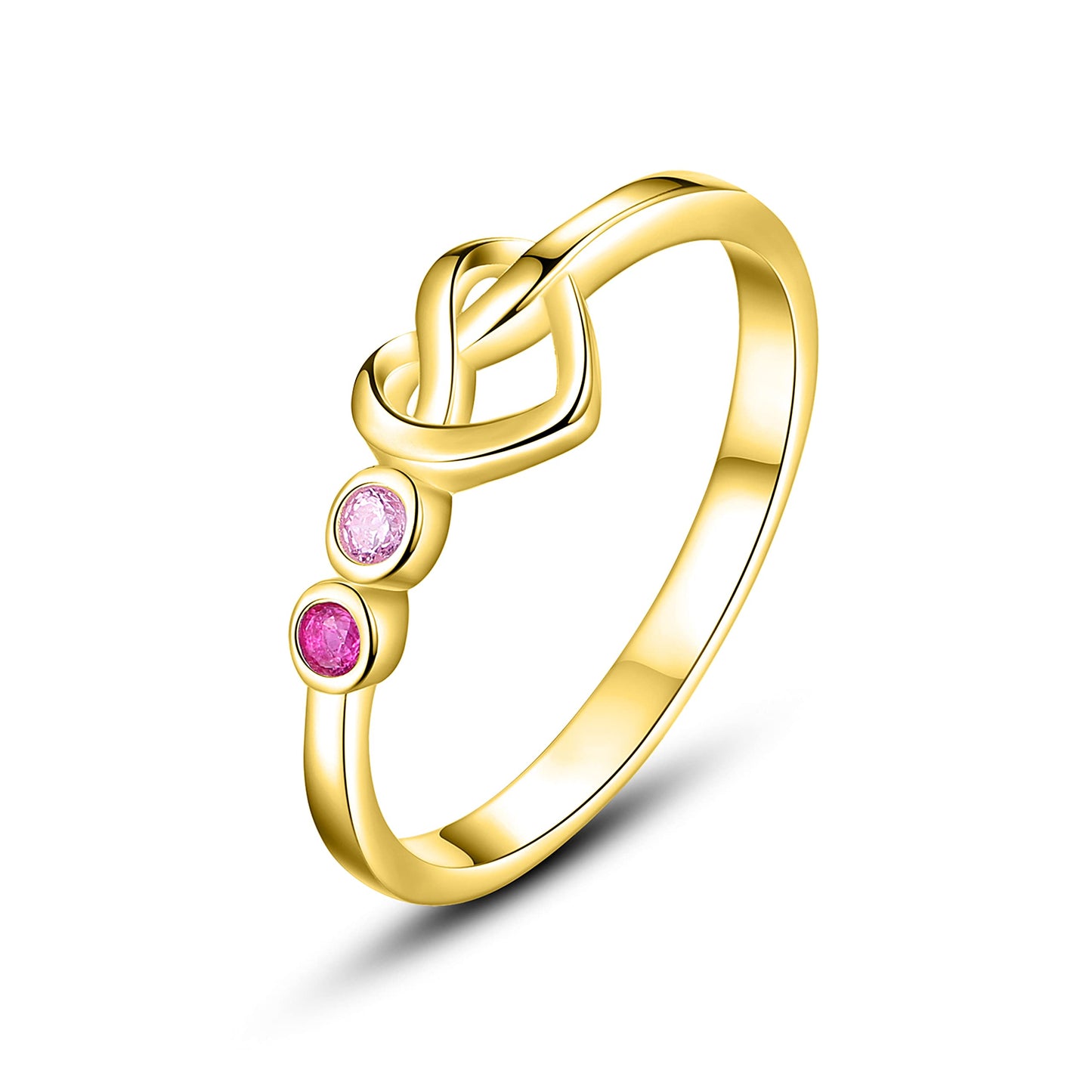 Anello della promessa Anello del cuore per la migliore amica donna amore cravatta Birthstone Carino argento sterling gioielli adolescenti Estetico semplice delicato Regali per la festa della mamma