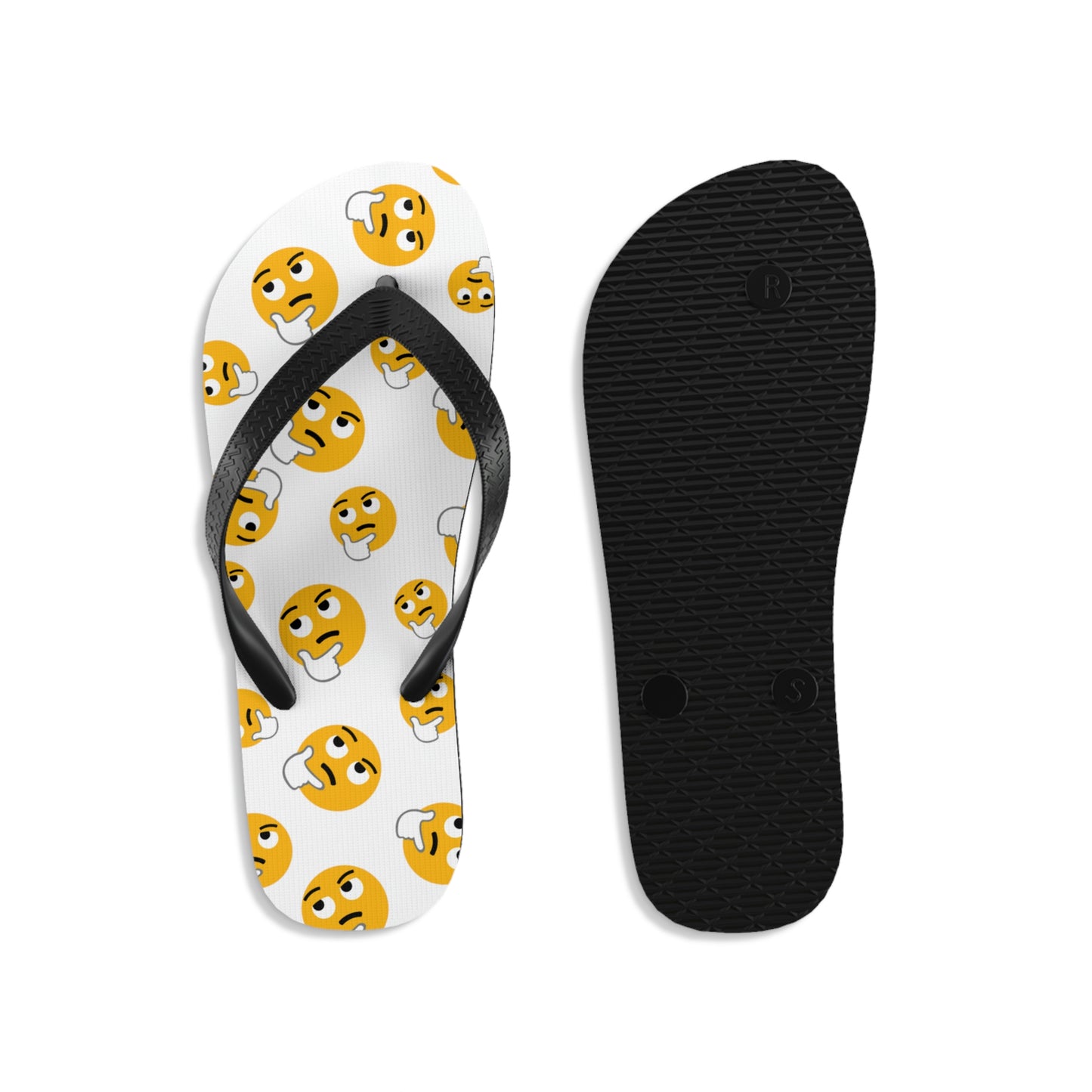 High Quality Emoticon Unisex Flip-Flops