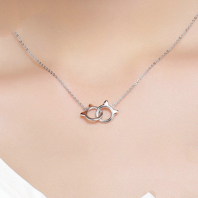 New Sterling Silver Necklace S925 Small for Cat Lovers