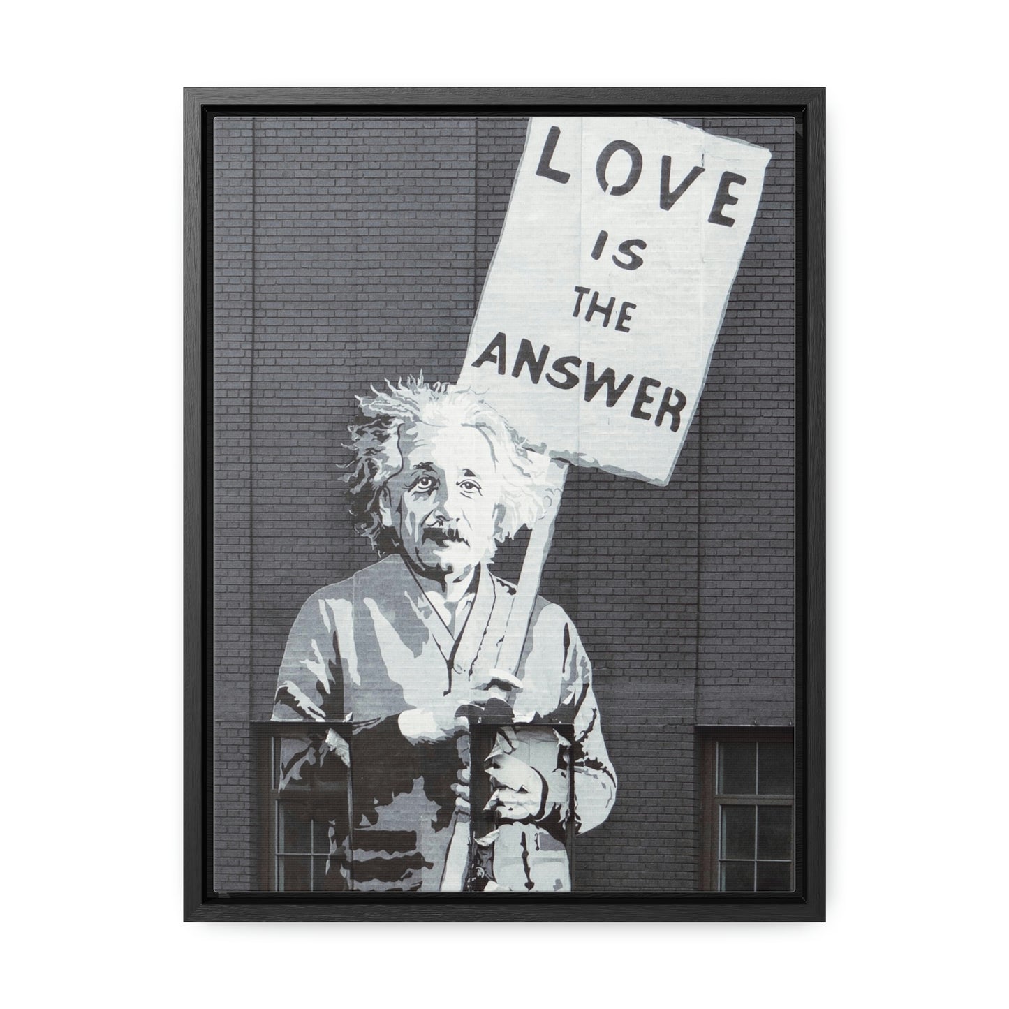 Einstein Love Is The Answer Canvas Print  Framed Gallery Canvas Wraps, Vertical Frame