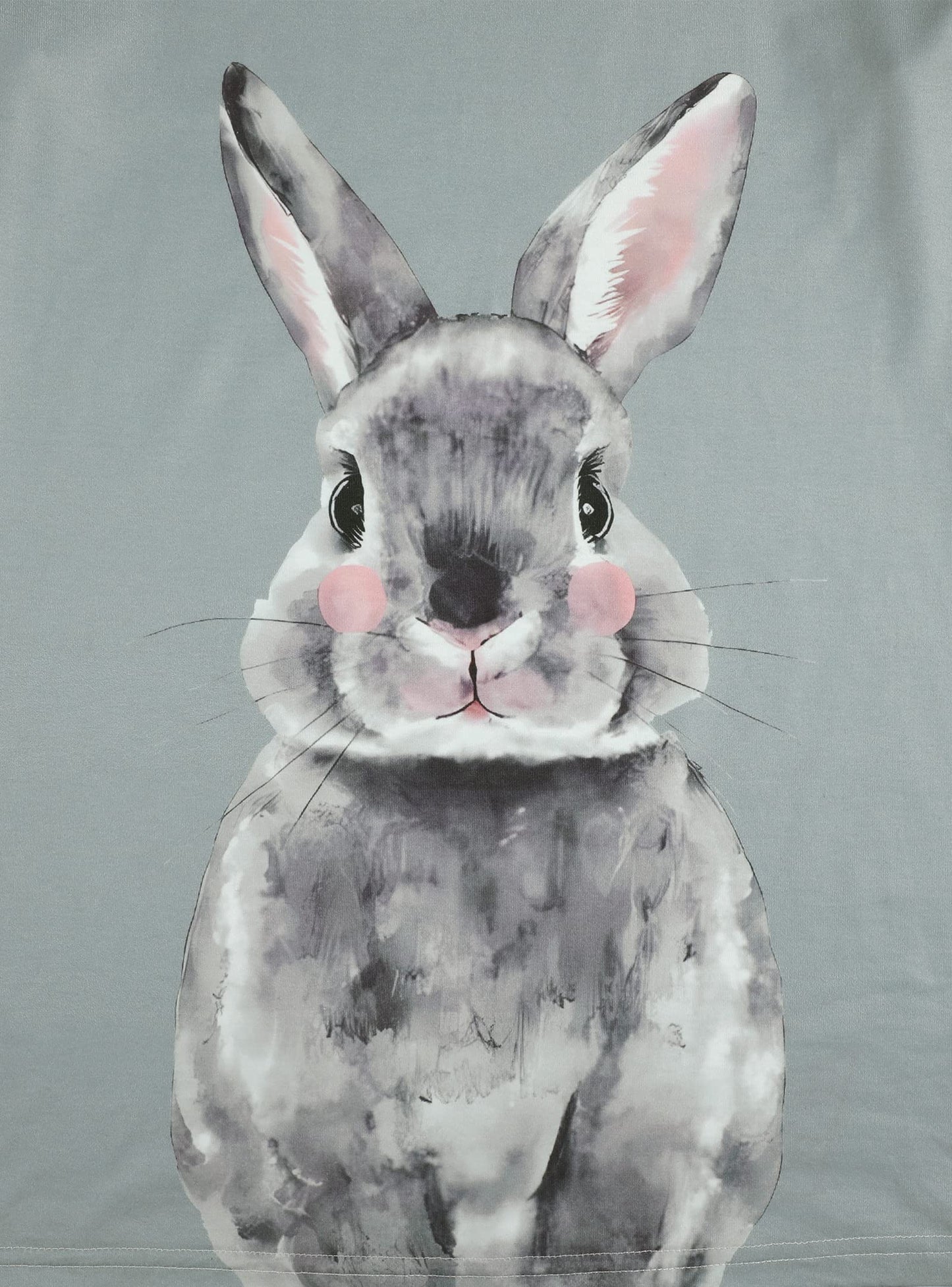 Easter Bunny Shirt for Women Cute Rabbit Short Sleeve V Neck Tee Casual Printed Holiday Tops Gray