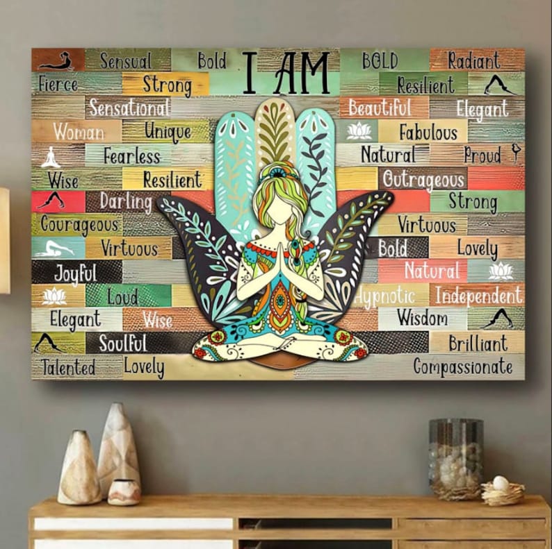 I Am Yoga Girl Canvas Wall Art-best Gift For Yoga Lovers-Namaste-landscape