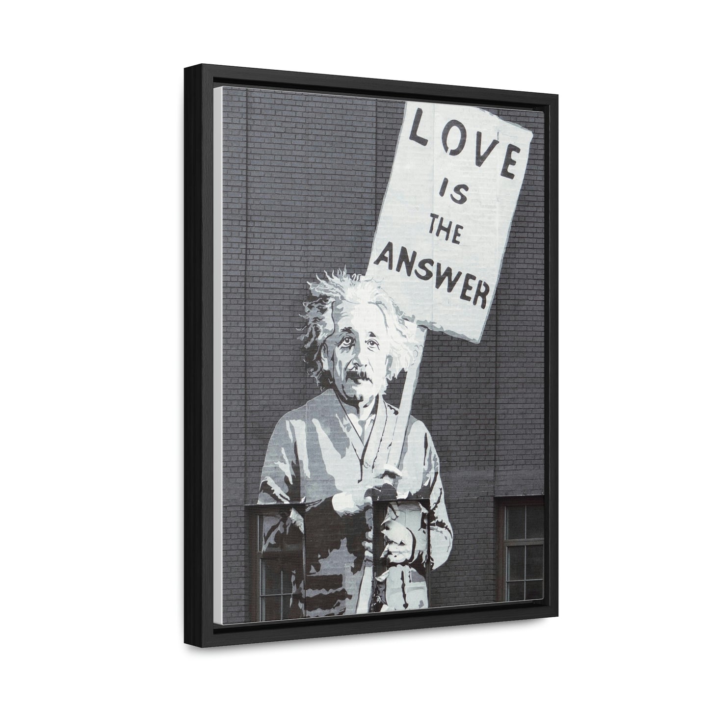 Einstein Love Is The Answer Canvas Print  Framed Gallery Canvas Wraps, Vertical Frame