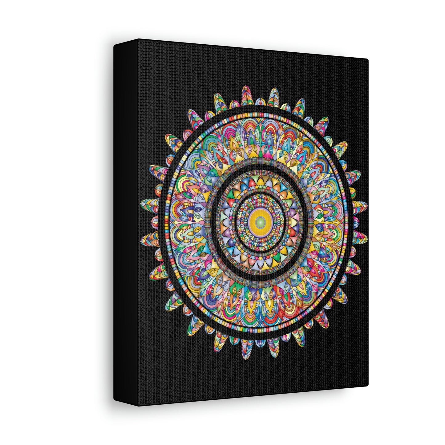 Beautiful Colorful Mandala Wall Art Satin Canvas, Stretched