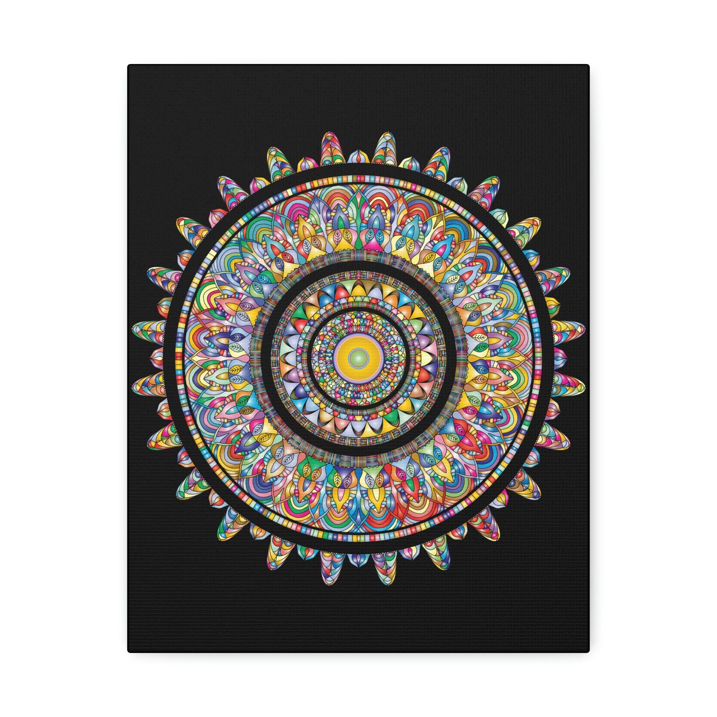 Beautiful Colorful Mandala Wall Art Satin Canvas, Stretched