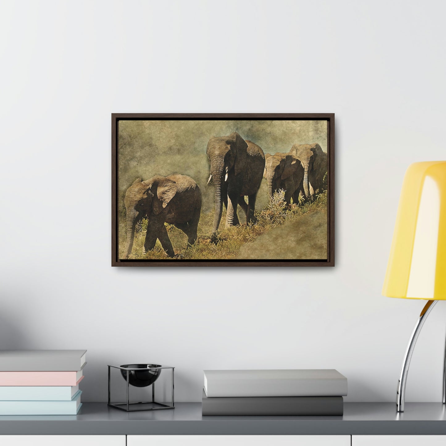 Elephant Family Gallery Canvas Wraps, Horizontal Frame