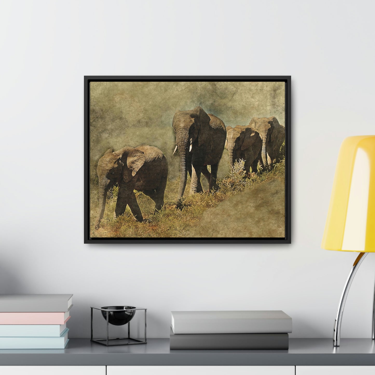 Elephant Family Gallery Canvas Wraps, Horizontal Frame