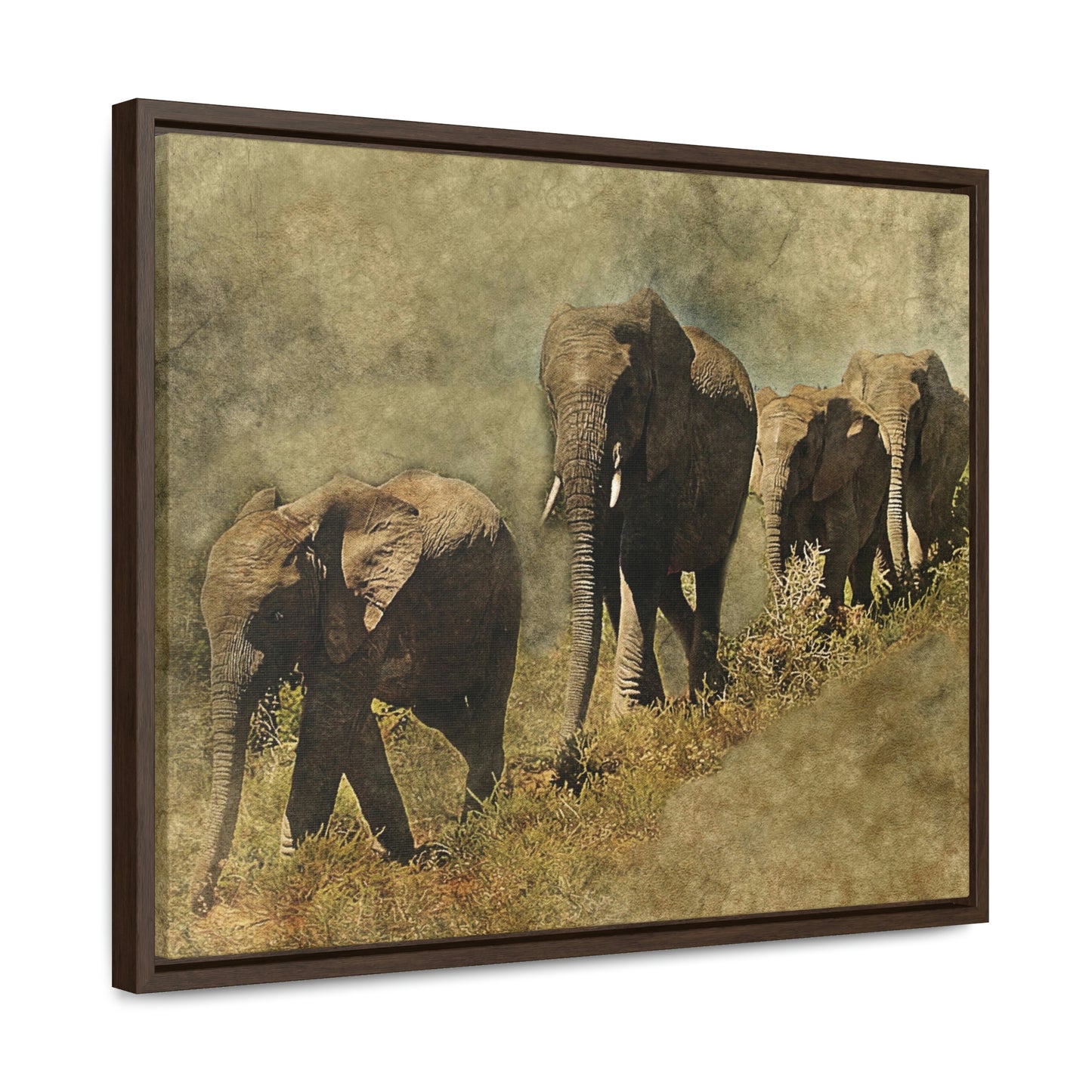 Elephant Family Gallery Canvas Wraps, Horizontal Frame