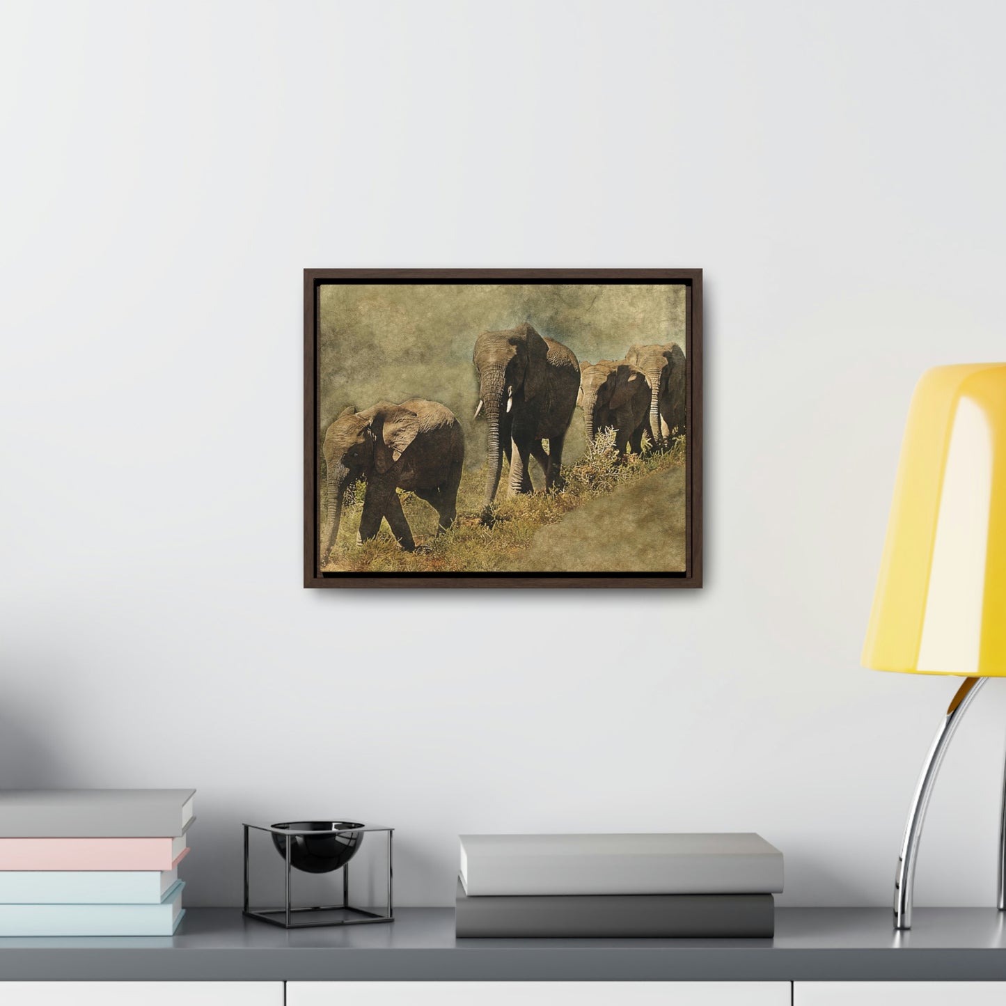 Elephant Family Gallery Canvas Wraps, Horizontal Frame