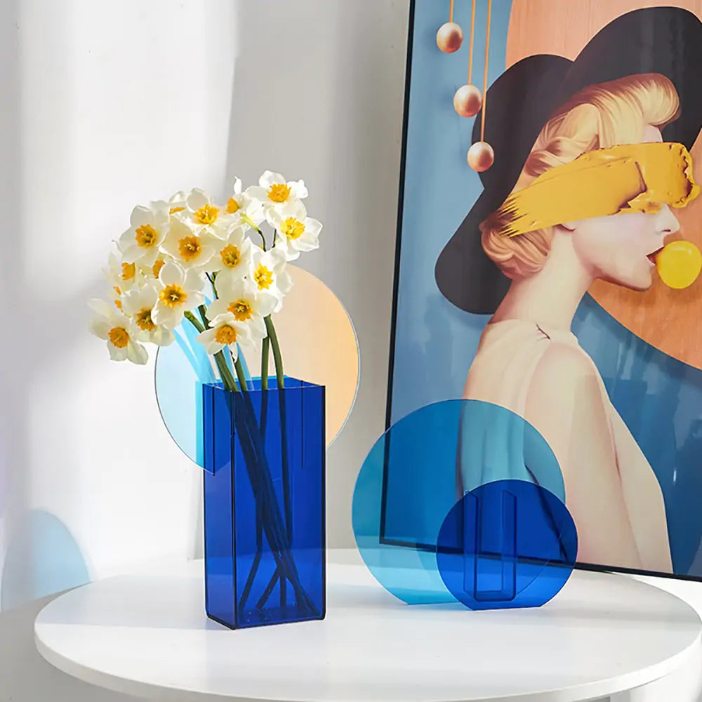 Minimalist Acrylic Vases In Bright Pop Colours