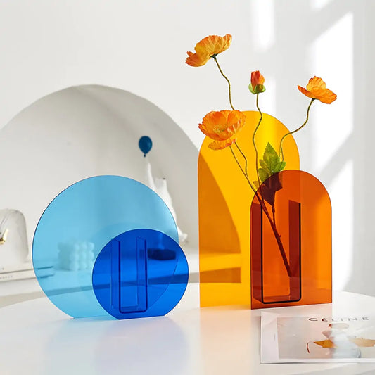 Minimalist Acrylic Vases In Bright Pop Colours