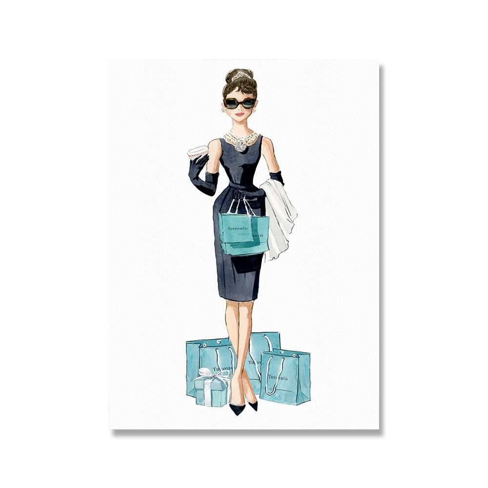 Breakfast at Tiffany's: Audrey Hepburn Bautiful Canvas Art