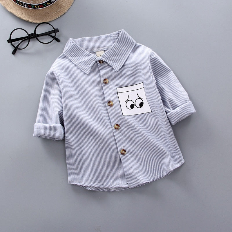 Little Gentlemen's Style: Spring Thin Striped Shirts for Baby Boys