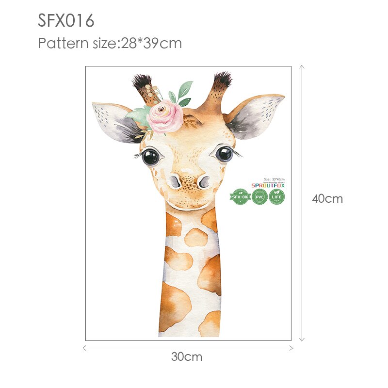 Baby Giraffe Wall Stickers for Kids Room Home Living Room Decoration Cute Animal Decals Modern Art Poster Wallpaper Decorative