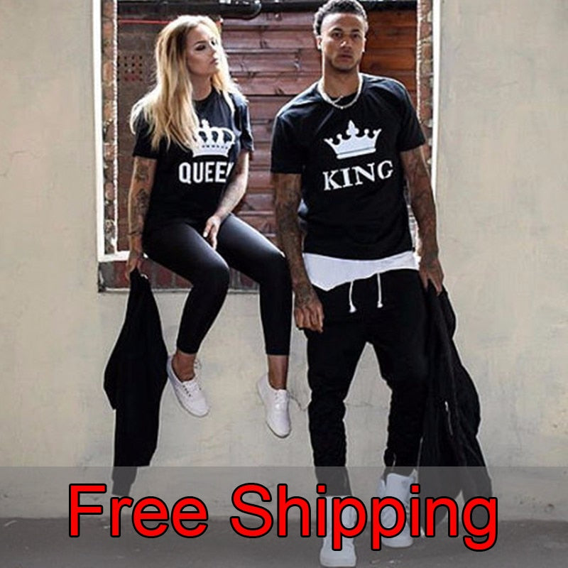 King & Queen: Summer Couple T-Shirts with Fun Prints