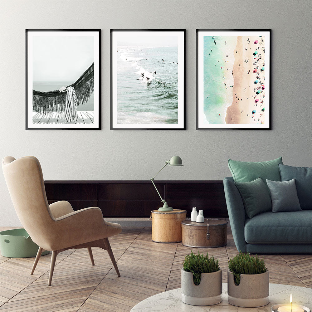 Seaside Landscape Poster Sandy Beach Surf Art Print Nordic Canvas Painting Photography Wall Picture For Living Room Decor